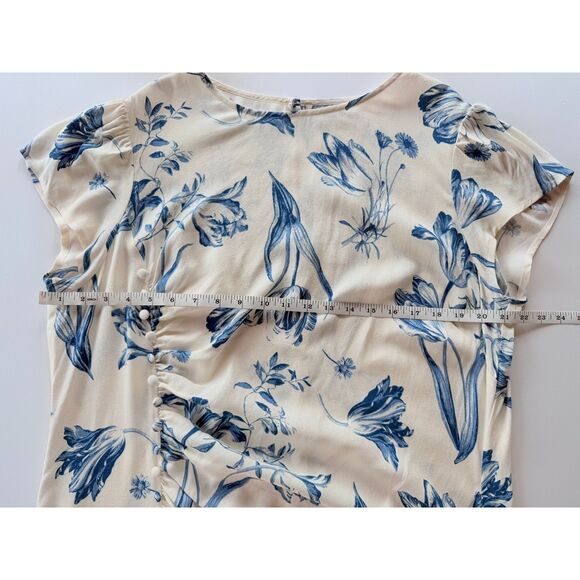 NWT Reformation Frasier Midi Dress in Lisse White & Blue Floral Size 16 - Picture 15 of 15